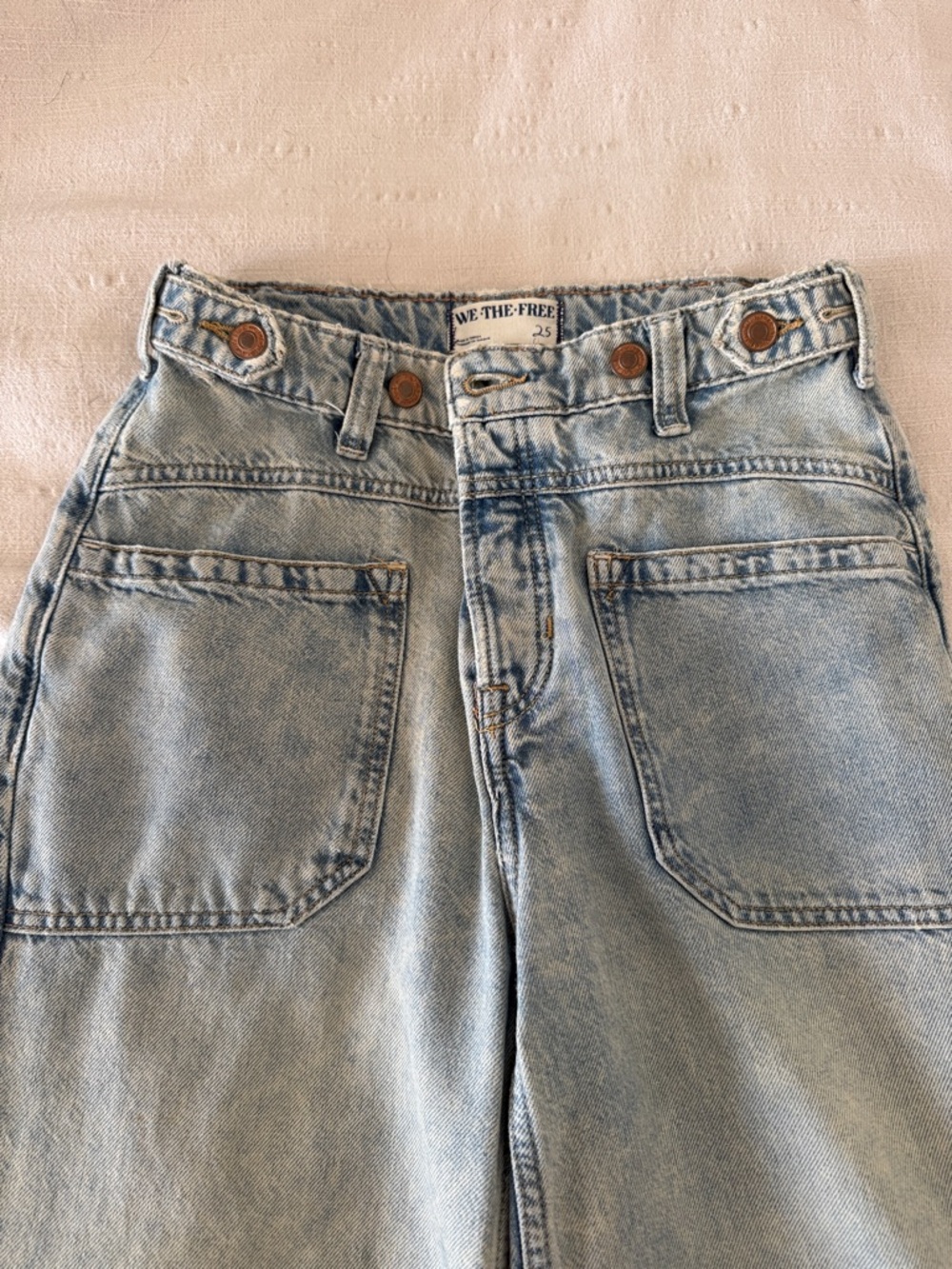 Free People Light Wash Wide-Leg Jeans - Picture 2 of 5